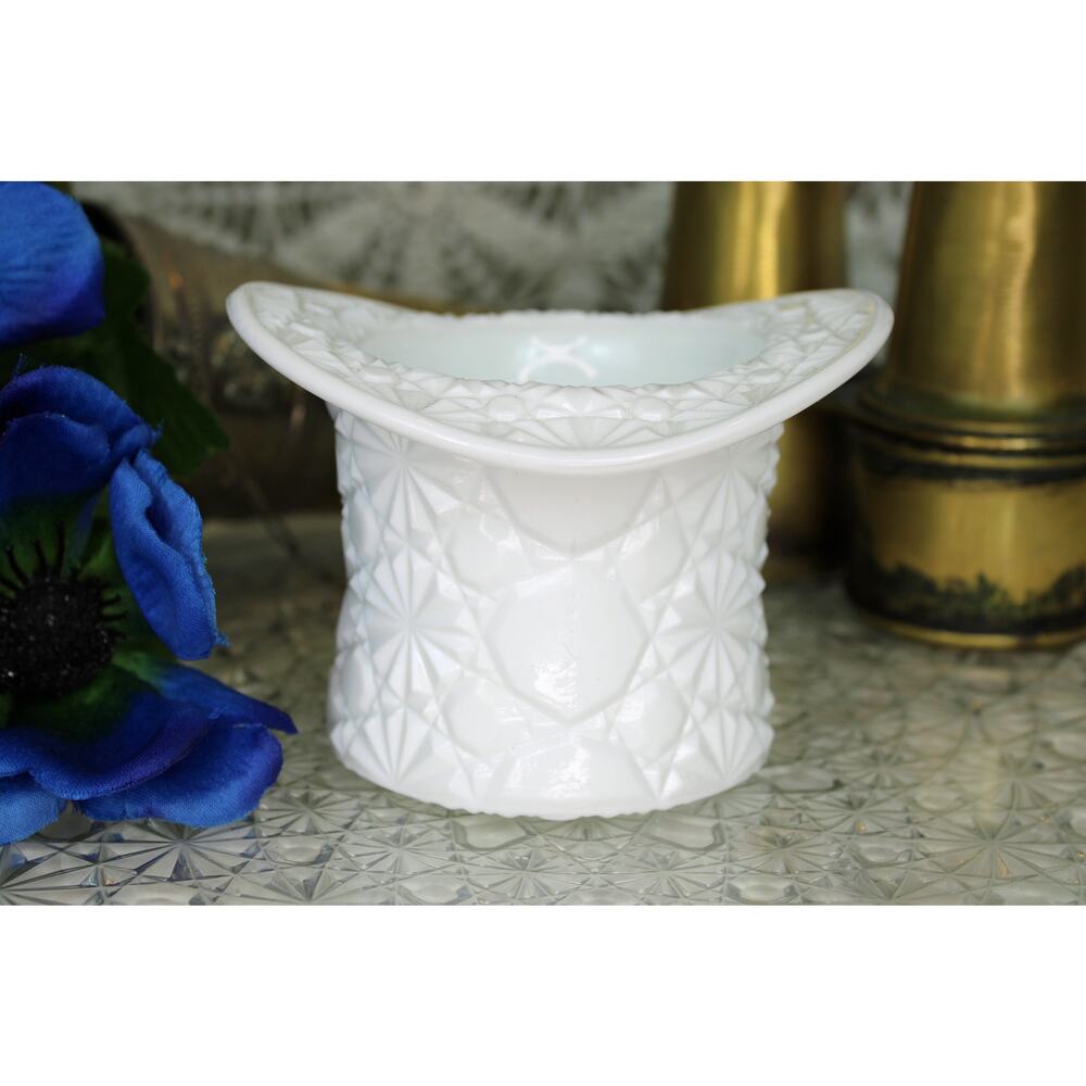 Milk Glass Fenton Top Hat Planter